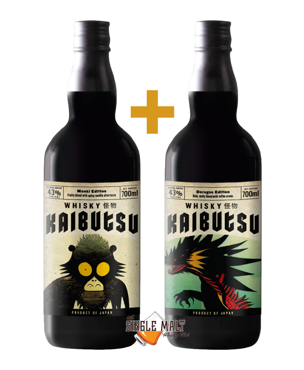 Kaibutsu WHisky Transparent Hero Kaibutsu Doragon & Monki Twin Pack Bottle